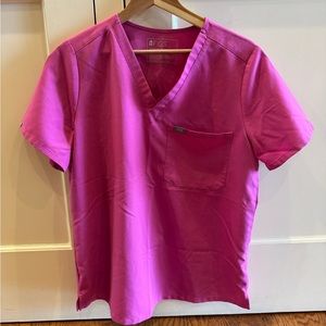 Figs Catarina Electric Orchid Scrub Top Large